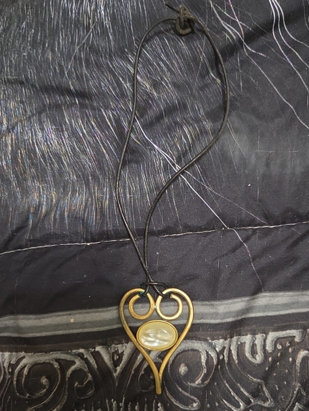 Gold-Tone Heart Pendant Necklace with Pearl Accent - Women Jewelry